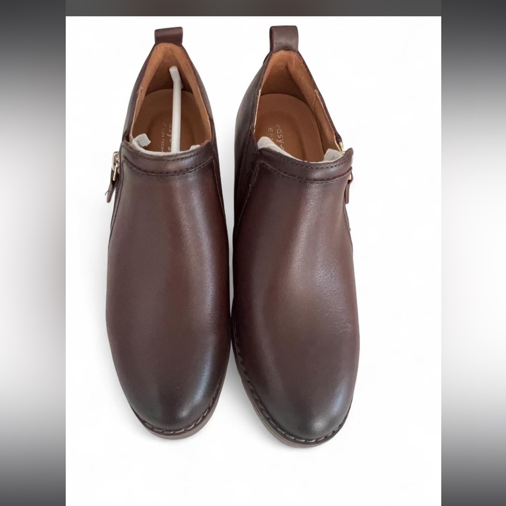 Easy Spirit Brown Leather Slip-On Shoes